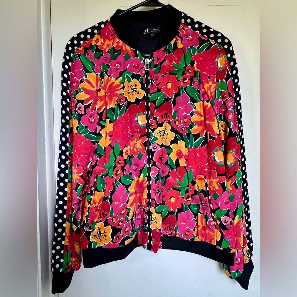 Zara Multicolor Floral Bomber Jacket
